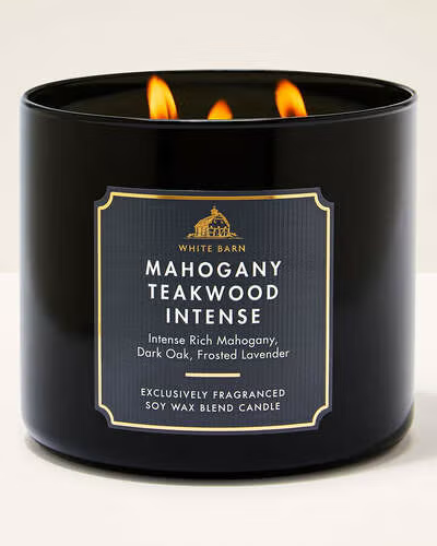 White Barn Mahogany Teakwood Intense Candle, 3-wick