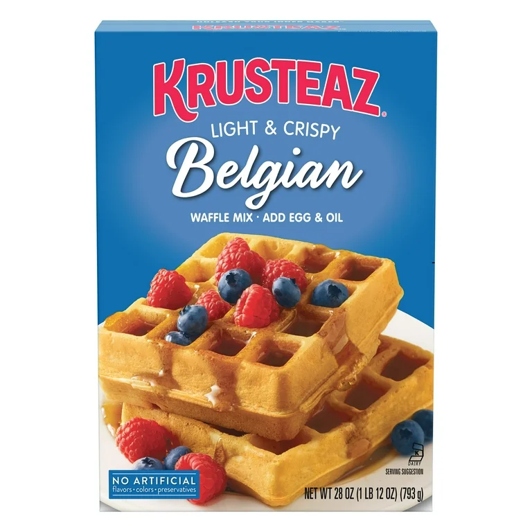 Krusteaz Light and Crispy Belgian Waffle Mix, Krusteaz Waffle Mix, 28 oz Box